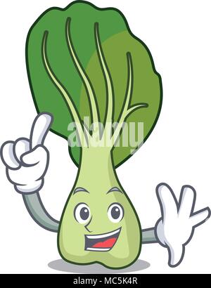 Le bok choy doigt mascot cartoon Illustration de Vecteur