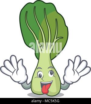 Le bok choy Crazy mascot cartoon Illustration de Vecteur