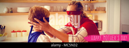 Image composite de digital composite de happy mothers day against white background Banque D'Images