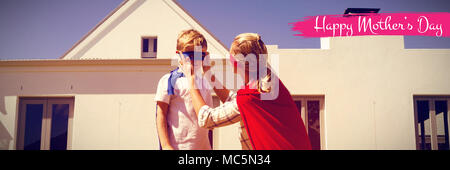 Image composite de digital composite de happy mothers day against white background Banque D'Images