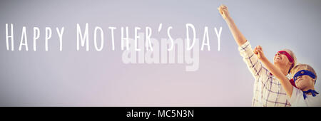 Image composite de digital composite de happy mothers day against white background Banque D'Images