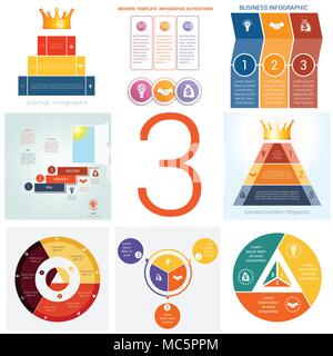 Définir des modèles conceptuels des infographies éléments universel processus cyclique pour 3 positions possible d'utiliser pour le workflow, bannière, diagramme, web design, t Illustration de Vecteur