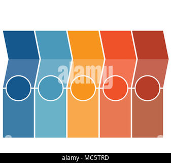 Forums du modèle, les flèches, des colonnes, des cercles, de conception pour l'axe de position 5 peut être utilisé pour le workflow, bannière, diagramme, web design, graphique en aires. Banque D'Images