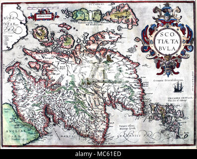 ABRAHAM ORTELIUS (1527-1598), cartographe flamand. Carte de l'Ecosse sur 1573 Banque D'Images