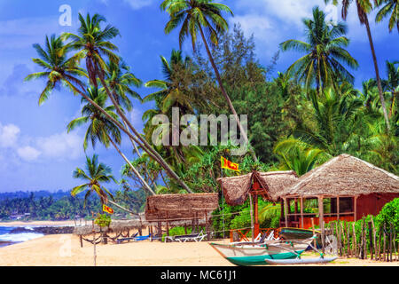 Belle plage de Sri Lanka,Tangalle. Banque D'Images