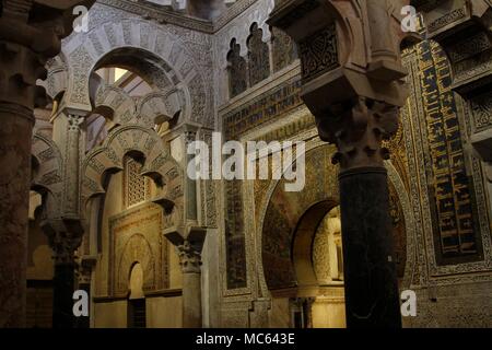 Le mihrab de la Grande Mosquée de Cordoue, Espagne Banque D'Images