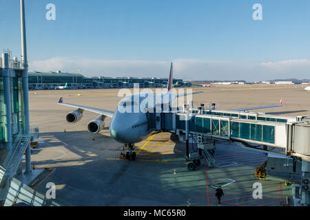 Incheon, Corée du Sud - 7 Avril 2018 : l'avion d'Asiana Airlines à l'Aéroport International d'Incheon Banque D'Images