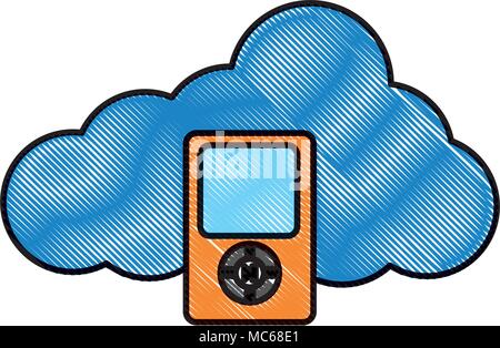 Le stockage cloud music audio mp3 libre Illustration de Vecteur