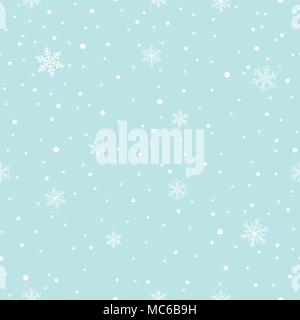 Flocons tomber seamless pattern sur un fond bleu Illustration de Vecteur