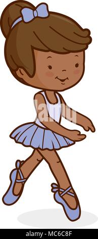 Vector illustration un mignon African American girl danseuse ballerine. Illustration de Vecteur