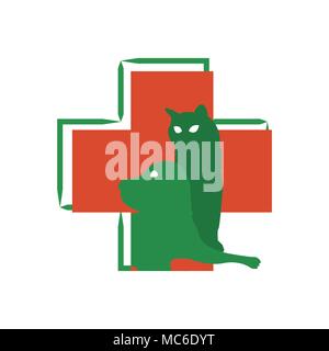 Logo de l'hôpital pour animaux sur un fond blanc. Illustration de Vecteur