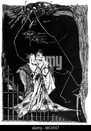 Faust et Gretchen - illustration par Harry Clarke à 'Faust' de Goethe, 1925 Banque D'Images