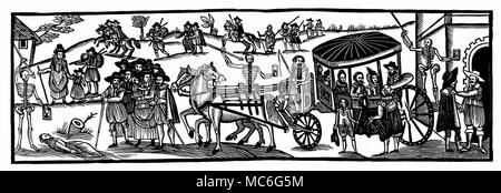 Catastrophes naturelles - Vol d'habitants de la peste dans le pays, d'échapper à la peste de 1630. Un autre côté du flanc, pour la ville et la campagne. À partir de John Richard Green, une courte histoire du peuple anglais, Éd. 1902. Banque D'Images