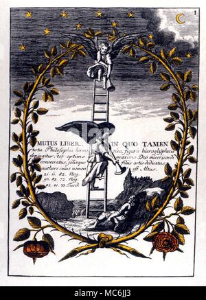 ALCHEMY - Mutus Liber. Planche 1 de 'Mutus Liber', le livre sans paroles, 1677 (La Rochelle), probablement conçu par Jacob Saulat. Planche 1 - image alchimique basée sur le rêve de Jacob Banque D'Images