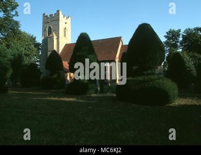 Lieux hantés. Borley rendu célèbre par l'Eglise,Prix psychique. Presbytère Borley fut incendiée(par des moyens occultes, disent certains), il a longtemps été affirmé que l'église est hantée. Banque D'Images