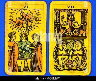 Cartes de Tarot Arcanes majeurs du Tarot Parisien Banque D'Images