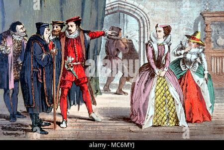 Shakespeare deux gentilshommes de Vérone qui est Sylvia ? L'acte IV et gravure sur bois couleur de la bibliothèque lithographie illustration Shakespeare par John Gilbert Geo Cruikshank et Dudley 1885 R Banque D'Images