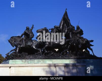 L'Ulysss S. Grant Memorial, à l'extrémité est de la Mall, comme sculpté par Henry Merwin Shrady. Ce détail montre la cavalerie. Banque D'Images