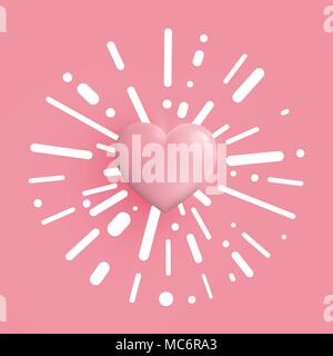 De couleur pastel, coeurs 3D vector illustration Illustration de Vecteur