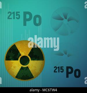 Un isotope radioactif du polonium 215 Illustration de Vecteur