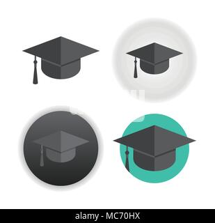 Graduation cap sur blanc Illustration de Vecteur