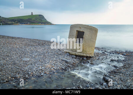 La baie de Kimmeridge, Tour Clavell, Jurassic Coast, Dorset, England, UK Banque D'Images