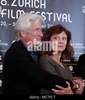 Zurich, Switerzland - 09 septembre 2012 : Richard Gere et Susan Sarandon au 8. Festival du Film de Zurich, appuyez sur Appeler pour l'arbitrage vidéo dans le monde entier d'utilisation | Banque D'Images