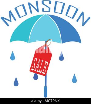 Résumé La vente de mousson Illustration de Vecteur