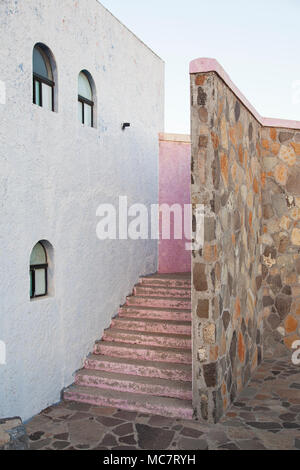 Vue sur le mirador turístico, Carretera Escénica, Baja California, Mexique Banque D'Images