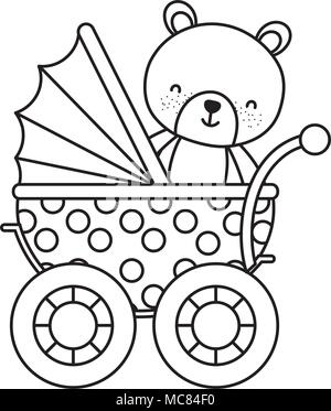 Teddy Bear Poussette De Bebe A L Interieur Des Animaux Image Vectorielle Stock Alamy
