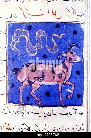 Astrologie - l'Arabe libre du Bélier le Bélier. À partir d'un manuscrit du 18ème siècle autrefois dans la collection de la Dar al Athar al Islammiyah, Koweït Banque D'Images