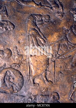 Bague romaine t52 l'Astrologie égyptienne La Constellation Hapi sur le dans la bague romaine t52 Bague romaine t52 Temple d'Hathor Banque D'Images