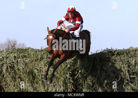 Rouleau de tigre monté par Jockey Davy Russell sur la façon de gagner le Grand National Handicap Santé Randox Chase lors de la Journée nationale de la Santé 2018 Randox Grand National à Aintree Hippodrome Festival, Liverpool. ASSOCIATION DE PRESSE Photo. Photo date : Samedi 14 Avril, 2018. Histoire voir l'ACTIVITÉ DE COURSE Aintree. Crédit photo doit se lire : Tim Goode/PA Wire Banque D'Images