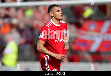 Accrington Stanley's Kayden Jackson célèbre sa au cours de l'equalizer Sky Bet League Deux match à la Wham Stadium, Accrington. Banque D'Images