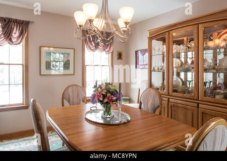 Salle à manger dans la maison d'habitation, USA Banque D'Images