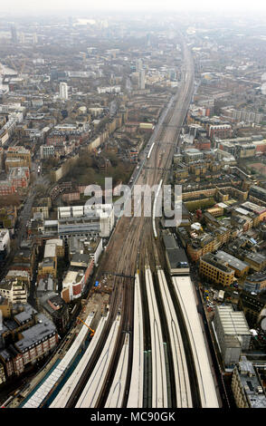La station London Bridge et de la station Vue de dessus approche Banque D'Images