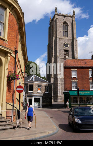 Le centre-ville de Fakenham, North Norfolk, UK Banque D'Images