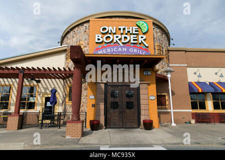 Un logo d'une enseigne à l'extérieur sur la frontière Mexican Grill & Cantina Restaurant lieu de Columbia, Maryland le 13 avril 2018. Banque D'Images