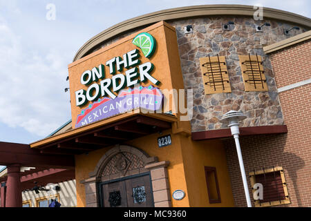 Un logo d'une enseigne à l'extérieur sur la frontière Mexican Grill & Cantina Restaurant lieu de Columbia, Maryland le 13 avril 2018. Banque D'Images