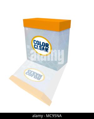 Détergent. Sac en carton Illustration de Vecteur
