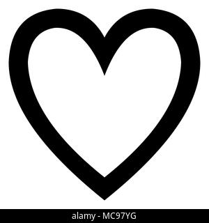 Coeur noir modèle icône minimaliste Illustration de Vecteur