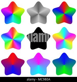 Abstract rainbow star set gradient isolés Illustration de Vecteur