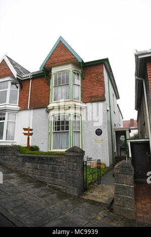 Image extérieur de la maison natale de Dylan Thomas à Swansea. Cwmdonkin Drive situé sur dans les hautes terres de la ville. Banque D'Images