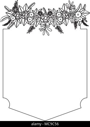 Cadre décoratif élégant avec des roses Illustration de Vecteur