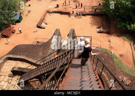 Le Rocher du lion à Sigiriya, Sri Lanka Banque D'Images