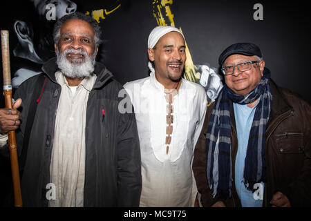 Paris, France. Apr 12, 2018. Flûtiste Max Cilla, Fabrice Di Falco et violoniste Daniel Misaine Banque D'Images