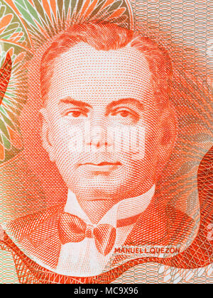 Manuel Luis Quezón portrait de l'ancien de l'argent des Philippines Banque D'Images