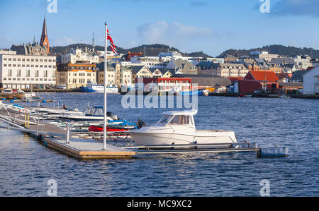 Vue côtière de la ville de Haugesund, Rogaland, Norvège Comté Banque D'Images