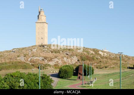 Tour d'Hercule, La Corogne, Galice, Espagne. Banque D'Images