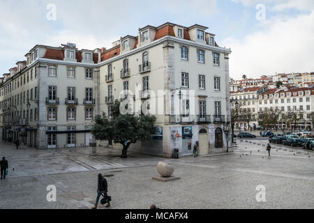 Une vue de Largo de São Domingos à Lisbonne, Portugal Banque D'Images